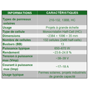 Fiche technique du panneau solaire 210-132, 13BB, HC